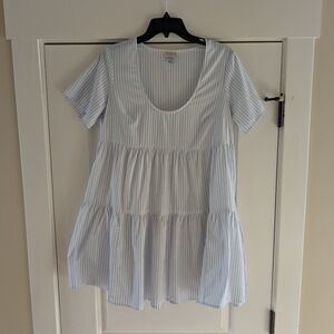 A New Day Blue/White Stripe Mini Dress, Size S